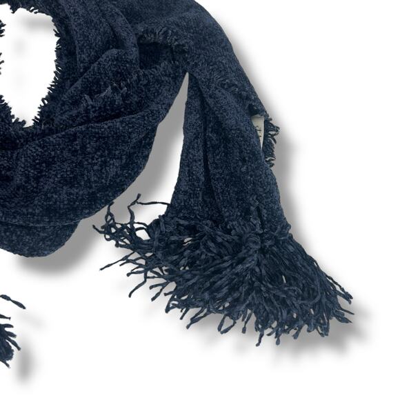 NEW Macy's Style & Co Navy Blue Chenille Winter Scarf Plush Soft Warm Unisex NWT - Picture 5 of 12